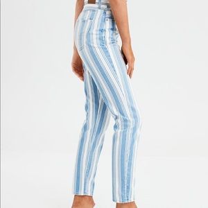 blue and white striped jeans from american eagle